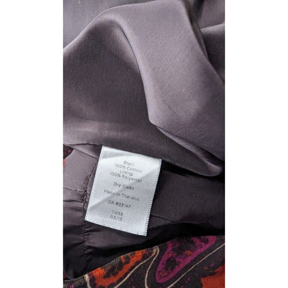 TALBOTS Velour Paisley Print Back Slit Classic Pencil Skirt Size‎ 8 - Picture 7 of 10